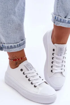 Hot Big Star Shoes Damskie Tenisówki Na Platformie Big Star LL274A177 Białe