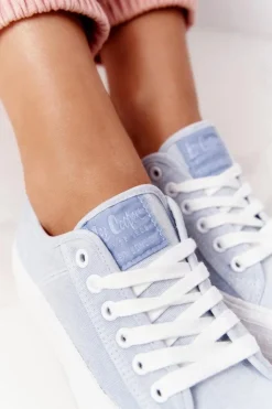 Lee Cooper Trampki Damskie Niskie*Damskie Tenisówki Na Platformie LCW-21-31-0123L Niebieskie