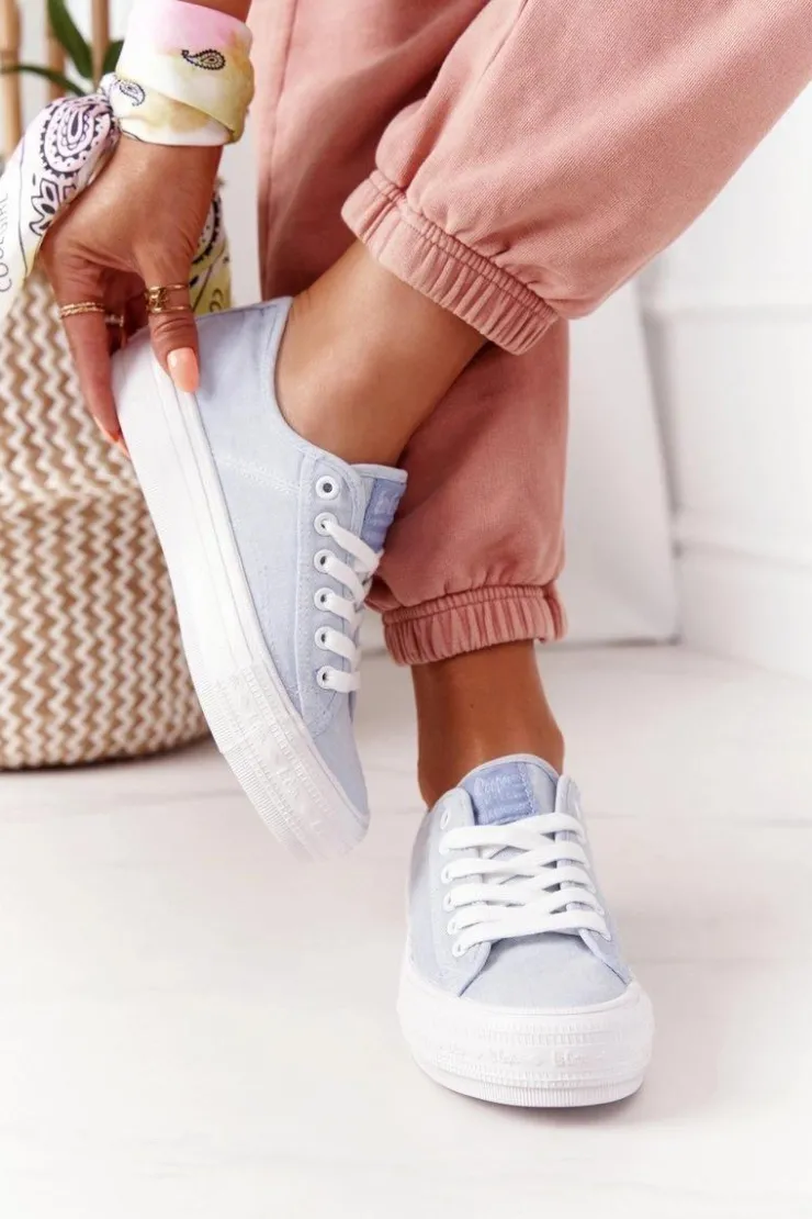 Lee Cooper Trampki Damskie Niskie*Damskie Tenisówki Na Platformie LCW-21-31-0123L Niebieskie