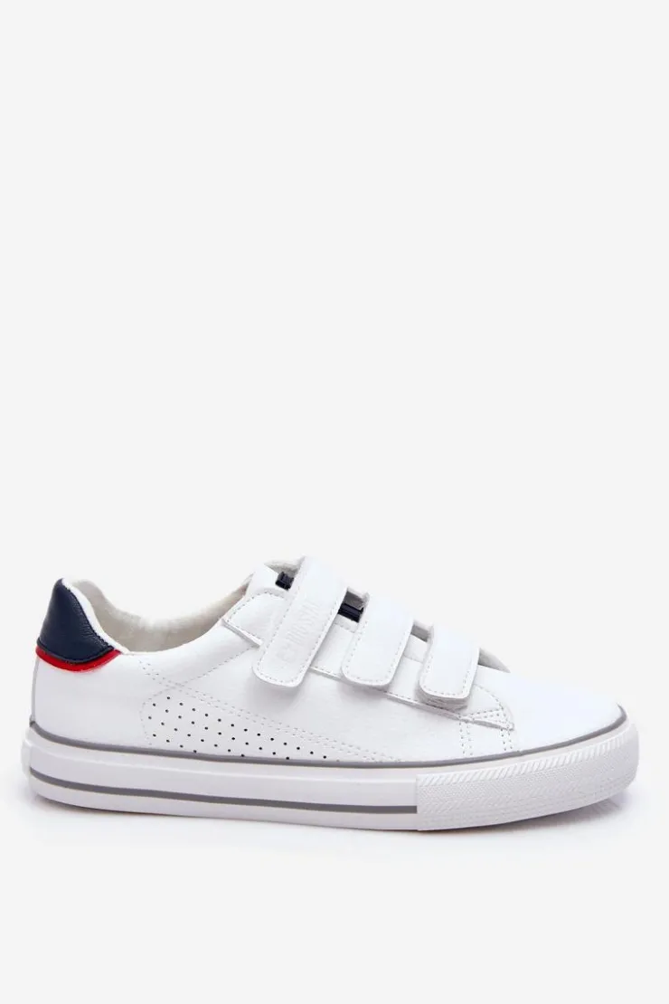 Big Star Shoes Trampki Damskie Big Star|Trampki Damskie Niskie*Damskie Tenisówki Na Rzepy Big Star LL274A207 Białe