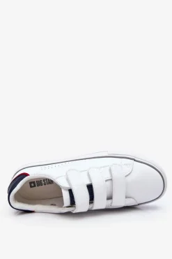 Big Star Shoes Trampki Damskie Big Star|Trampki Damskie Niskie*Damskie Tenisówki Na Rzepy Big Star LL274A207 Białe