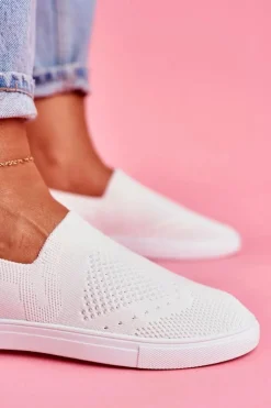 Damskie Big Star Shoes Damskie Tenisówki Slip-on Białe Big Star FF274A608