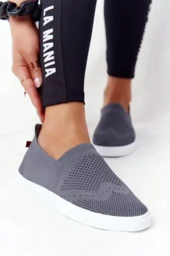 Clearance Big Star Shoes Damskie Tenisówki Slip-on Big Star FF274A607 Szare