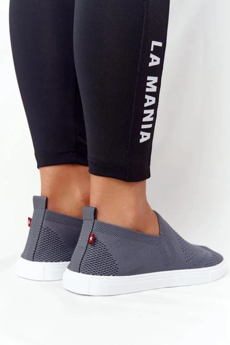 Clearance Big Star Shoes Damskie Tenisówki Slip-on Big Star FF274A607 Szare