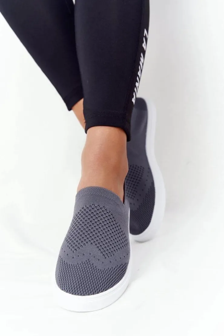 Clearance Big Star Shoes Damskie Tenisówki Slip-on Big Star FF274A607 Szare