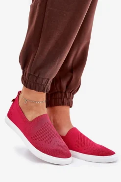 Big Star Shoes Trampki Damskie Slip-On|Trampki Damskie Big Star*Damskie Tenisówki Slip-on Big Star FF274A605 Fuksja Różowy