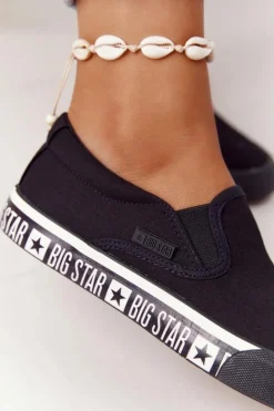 Big Star Shoes Trampki Damskie Slip-On|Trampki Damskie Big Star*Damskie Tenisówki Slip-on Big Star HH274012 Czarne