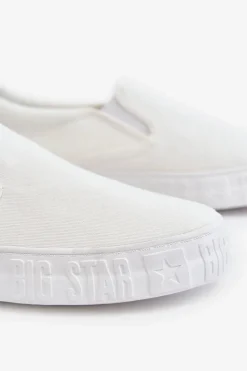 Damskie Big Star Shoes Damskie Tenisówki Slip-On Big Star LL274389 Białe