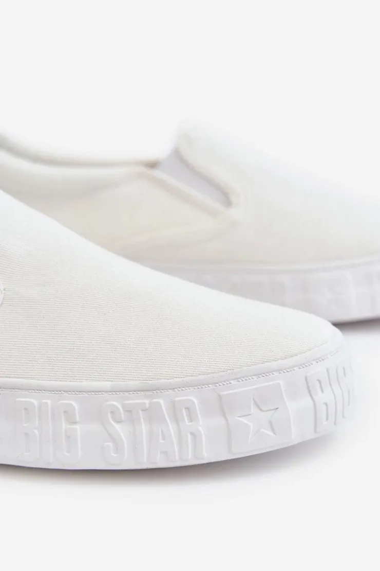 Damskie Big Star Shoes Damskie Tenisówki Slip-On Big Star LL274389 Białe