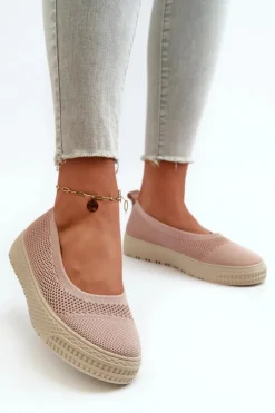 Discount Evento Damskie Tenisówki Slip-on Na Platformie Różowe Pimadea