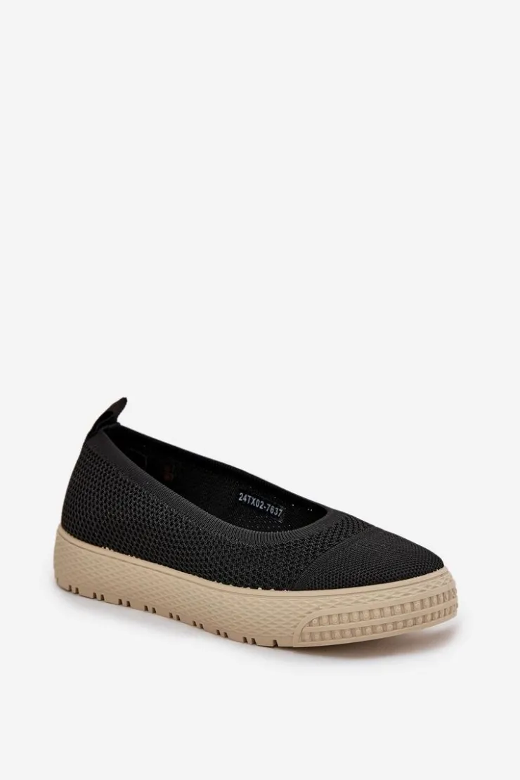 Damskie Evento Damskie Tenisówki Slip-on Na Platformie Czarne Pimadea