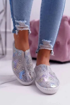 Best Boto Damskie Tenisówki Szare Comfort Munda