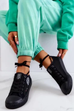 Outlet Big Star Shoes Damskie Tenisówki Trampki BIG STAR JJ274A256 Czarne Czarny