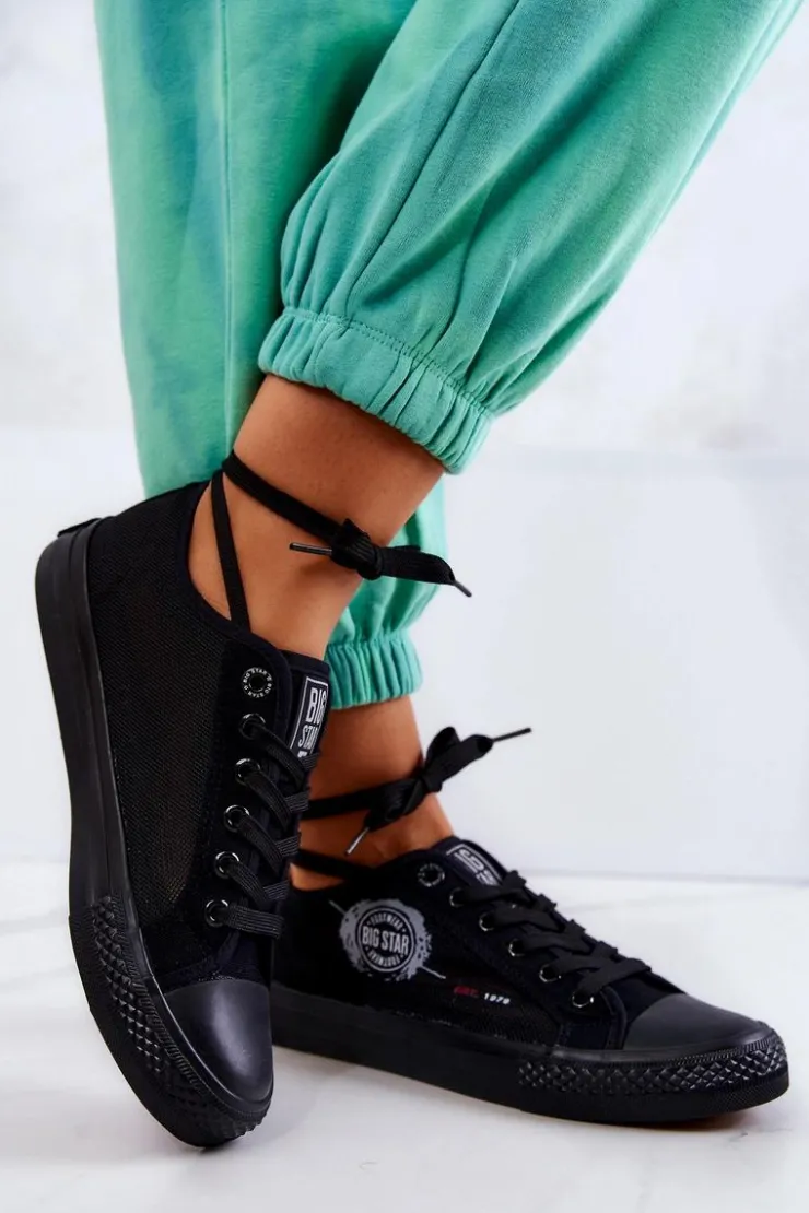 Outlet Big Star Shoes Damskie Tenisówki Trampki BIG STAR JJ274A256 Czarne Czarny