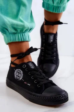 Outlet Big Star Shoes Damskie Tenisówki Trampki BIG STAR JJ274A256 Czarne Czarny