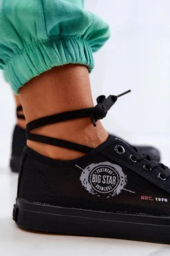 Outlet Big Star Shoes Damskie Tenisówki Trampki BIG STAR JJ274A256 Czarne Czarny