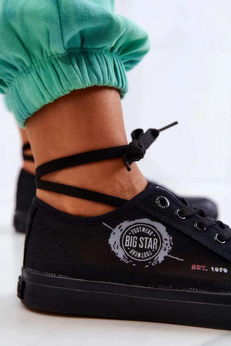 Outlet Big Star Shoes Damskie Tenisówki Trampki BIG STAR JJ274A256 Czarne Czarny