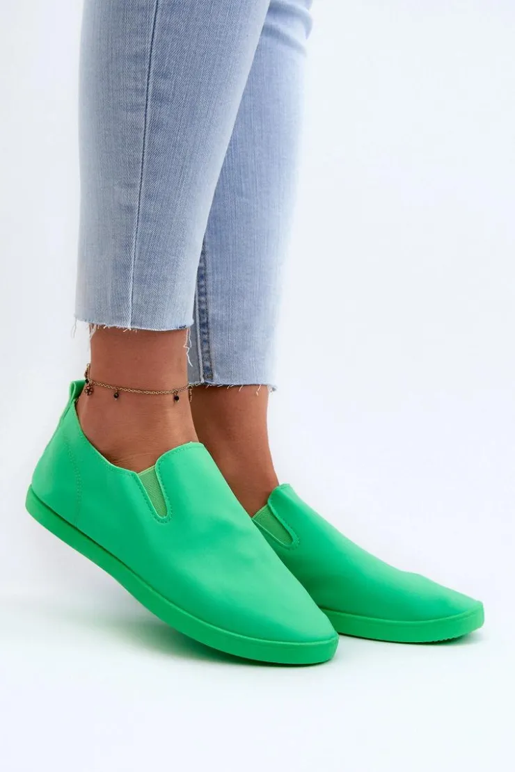 Boto Trampki Damskie Slip-On|Trampki Damskie Niskie*Damskie Tenisówki Trampki Slip-On Zielone Lovinia Zielony