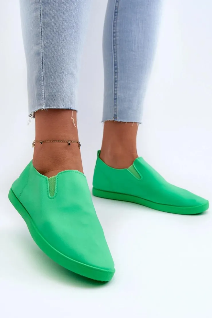 Boto Trampki Damskie Slip-On|Trampki Damskie Niskie*Damskie Tenisówki Trampki Slip-On Zielone Lovinia Zielony