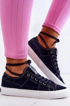 Big Star Shoes Trampki Damskie Big Star|Trampki Damskie Niskie*Damskie Tenisówki Trampki BIG STAR JJ274099 Granatowe