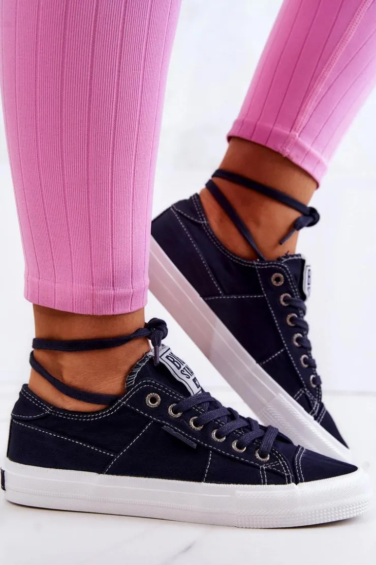 Big Star Shoes Trampki Damskie Big Star|Trampki Damskie Niskie*Damskie Tenisówki Trampki BIG STAR JJ274099 Granatowe