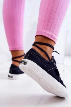 Big Star Shoes Trampki Damskie Big Star|Trampki Damskie Niskie*Damskie Tenisówki Trampki BIG STAR JJ274099 Granatowe