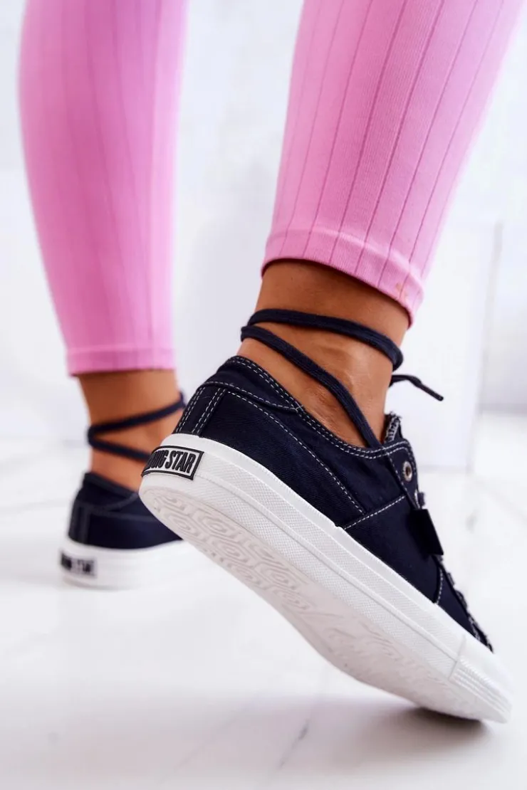 Big Star Shoes Trampki Damskie Big Star|Trampki Damskie Niskie*Damskie Tenisówki Trampki BIG STAR JJ274099 Granatowe