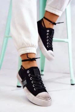 Outlet Big Star Shoes Damskie Tenisówki Trampki BIG STAR JJ274354 Czarno-Białe