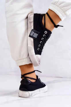 Outlet Big Star Shoes Damskie Tenisówki Trampki BIG STAR JJ274354 Czarno-Białe