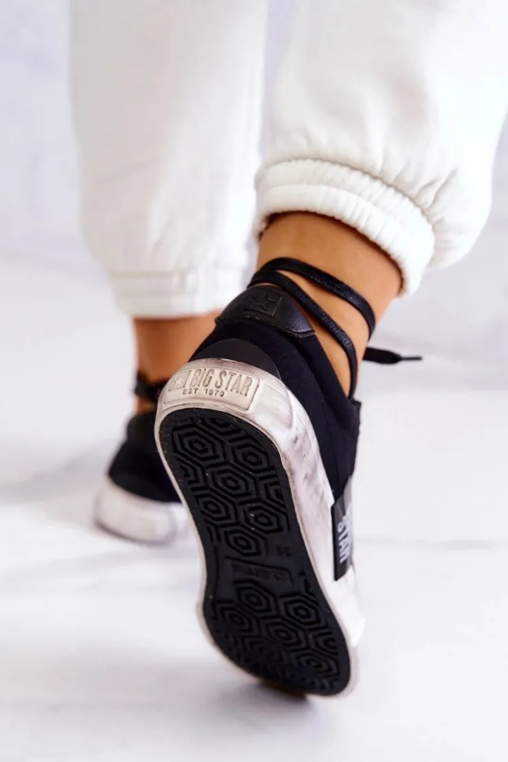 Outlet Big Star Shoes Damskie Tenisówki Trampki BIG STAR JJ274354 Czarno-Białe