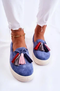 Boto Trampki Damskie Slip-On*Damskie Tenisówki Trampki Slip-On Niebieskie Venira