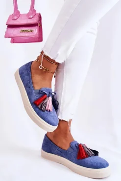 Boto Trampki Damskie Slip-On*Damskie Tenisówki Trampki Slip-On Niebieskie Venira