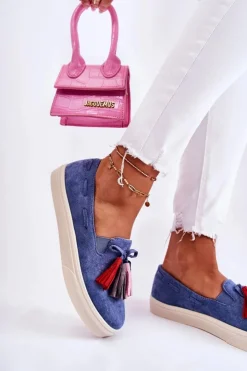 Boto Trampki Damskie Slip-On*Damskie Tenisówki Trampki Slip-On Niebieskie Venira