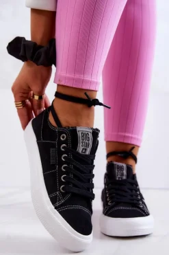 Outlet Big Star Shoes Damskie Tenisówki Trampki BIG STAR JJ274098 Czarne