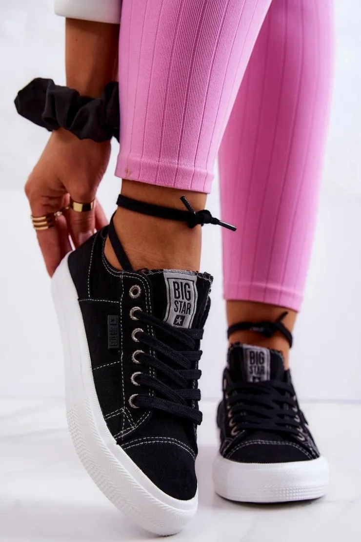 Outlet Big Star Shoes Damskie Tenisówki Trampki BIG STAR JJ274098 Czarne