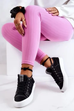 Outlet Big Star Shoes Damskie Tenisówki Trampki BIG STAR JJ274098 Czarne