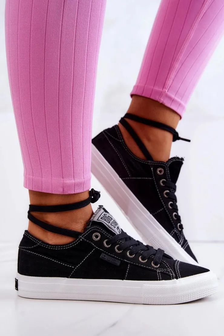 Outlet Big Star Shoes Damskie Tenisówki Trampki BIG STAR JJ274098 Czarne