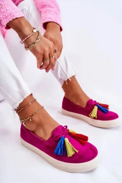 Damskie Boto Damskie Tenisówki Trampki Slip-On Fuksja Venira