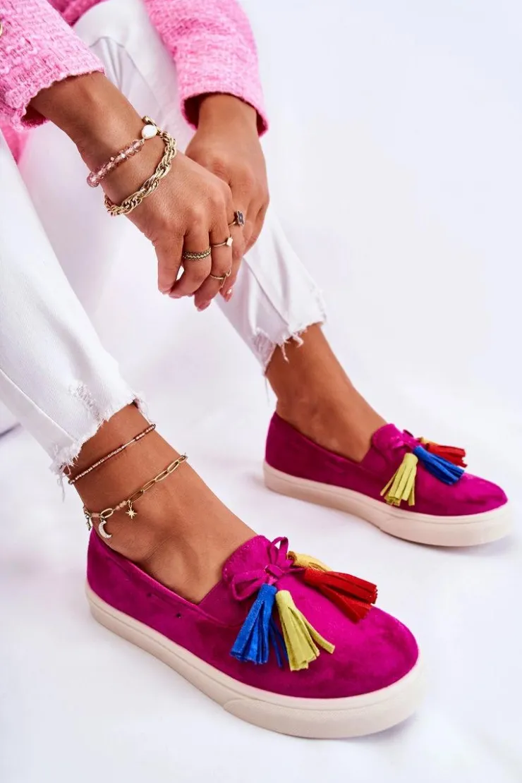 Damskie Boto Damskie Tenisówki Trampki Slip-On Fuksja Venira