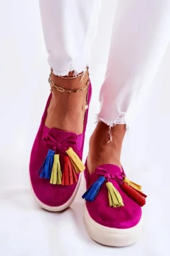 Damskie Boto Damskie Tenisówki Trampki Slip-On Fuksja Venira