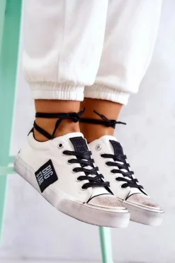 Best Big Star Shoes Damskie Tenisówki Trampki BIG STAR JJ274350 Biało-Czarne