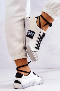 Best Big Star Shoes Damskie Tenisówki Trampki BIG STAR JJ274350 Biało-Czarne