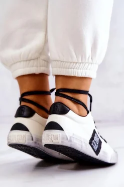 Best Big Star Shoes Damskie Tenisówki Trampki BIG STAR JJ274350 Biało-Czarne