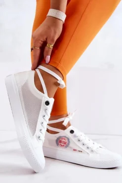 Damskie Big Star Shoes Damskie Tenisówki Trampki BIG STAR JJ274A253 Białe