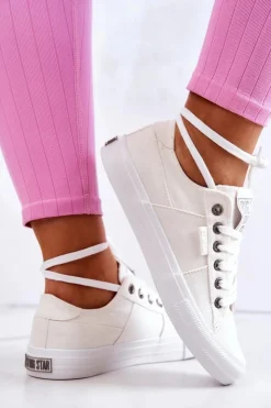 Best Big Star Shoes Damskie Tenisówki Trampki BIG STAR JJ274095 Białe