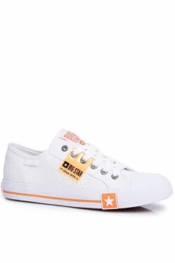 Hot Big Star Shoes Damskie Trampki Big Star Ażurowe FF274035 Białe