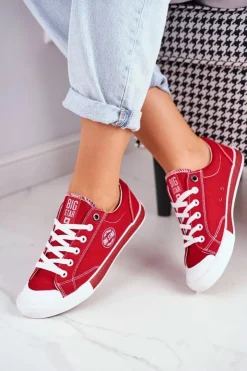 Damskie Big Star Shoes Damskie Trampki Big Star Czerwone FF274226