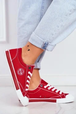 Damskie Big Star Shoes Damskie Trampki Big Star Czerwone FF274226