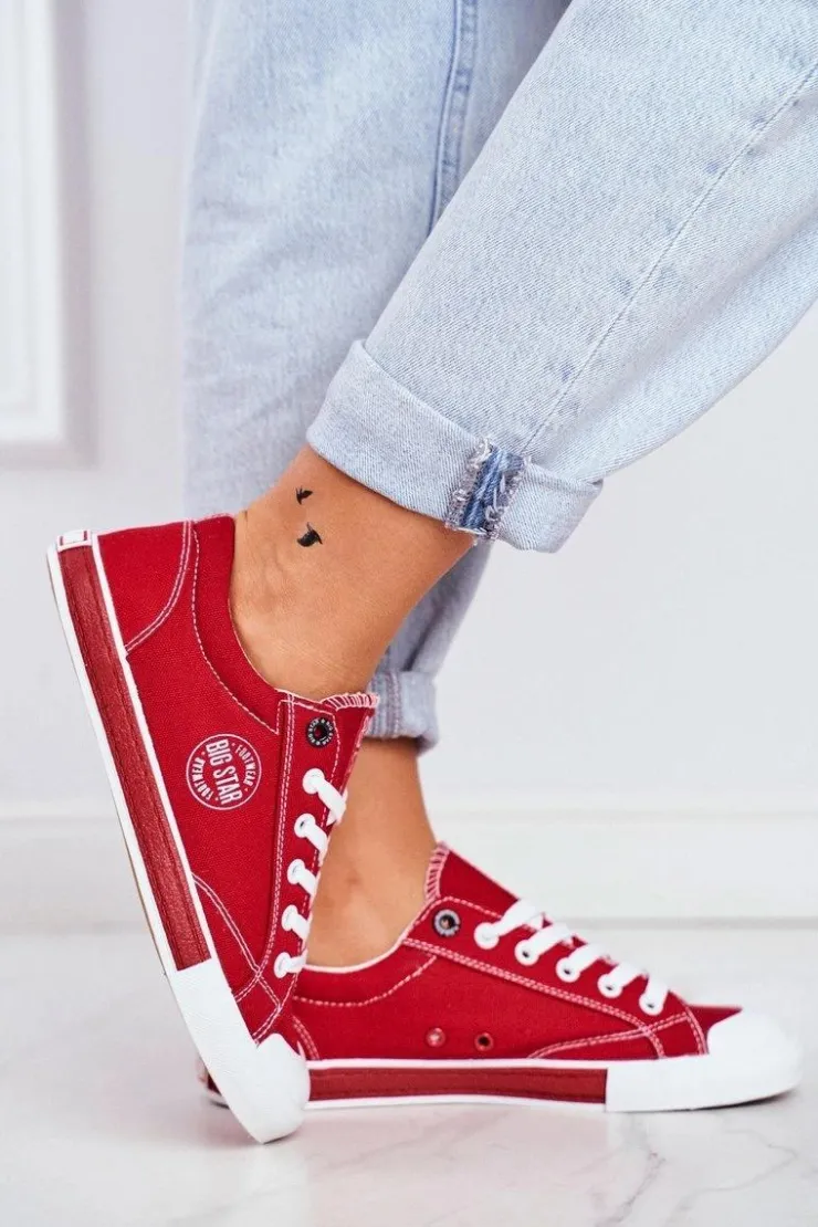 Damskie Big Star Shoes Damskie Trampki Big Star Czerwone FF274226