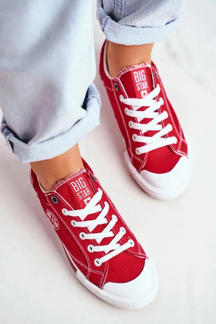 Damskie Big Star Shoes Damskie Trampki Big Star Czerwone FF274226